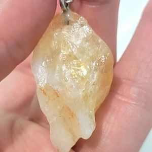 NEW Raw Citrine Quartz Crystal Mineral Stone Pendant Bangle Natural Gem Jewel